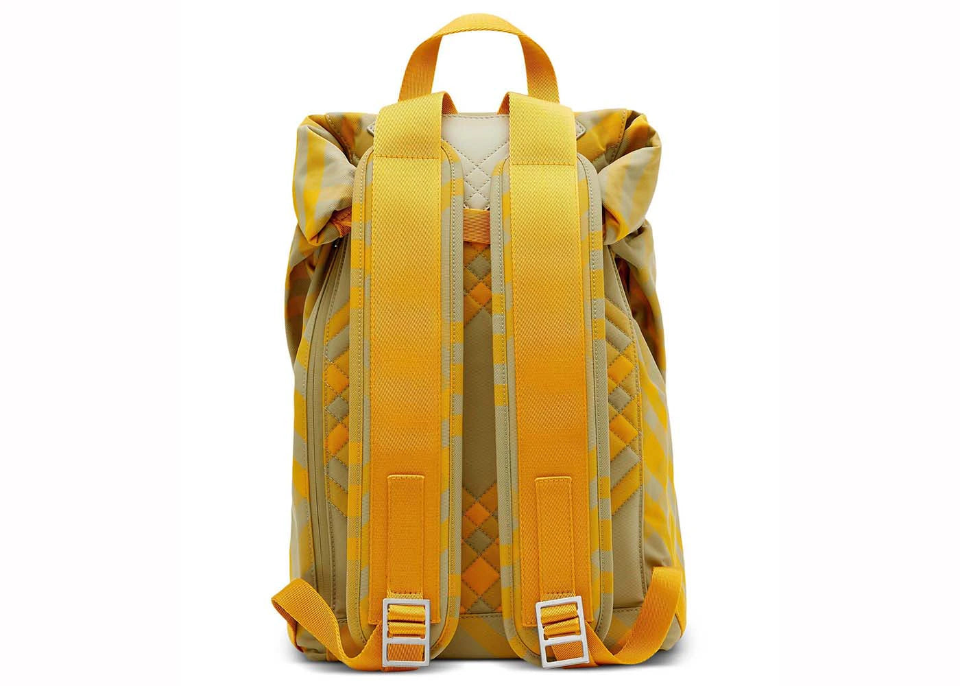 burberry roll checked backpack yellow/beige 