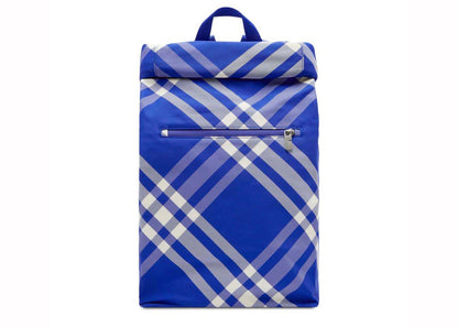 Burberry Roll Jacquard Checked Backpack Blue/White