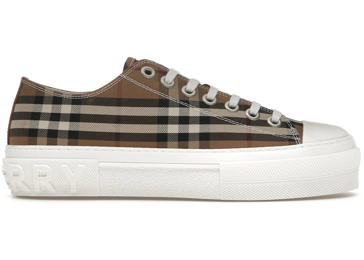 burberry vintage check cotton sneakers birch brown