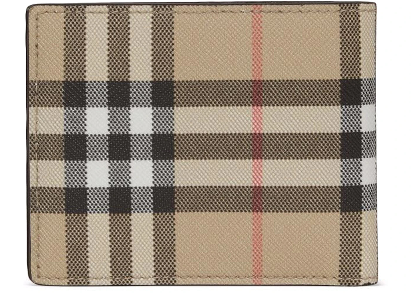 burberry vintage check e-canvas wallet 6 slot archive beige 