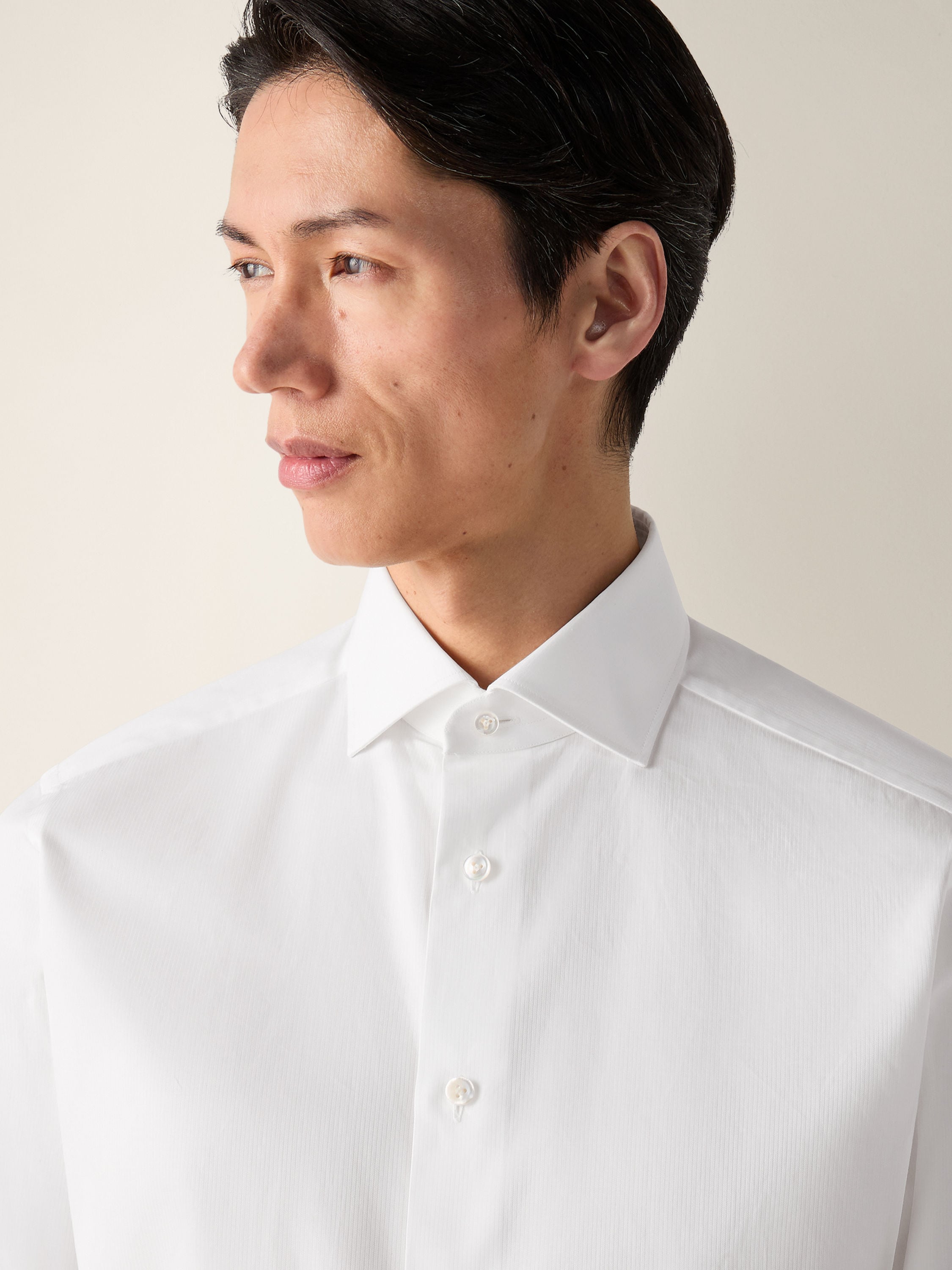 Zegna White Micro-Striped Centoventimila Cotton Shirt
