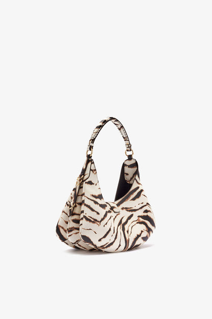 Ganni Egret Small Kat Bag In Zebra