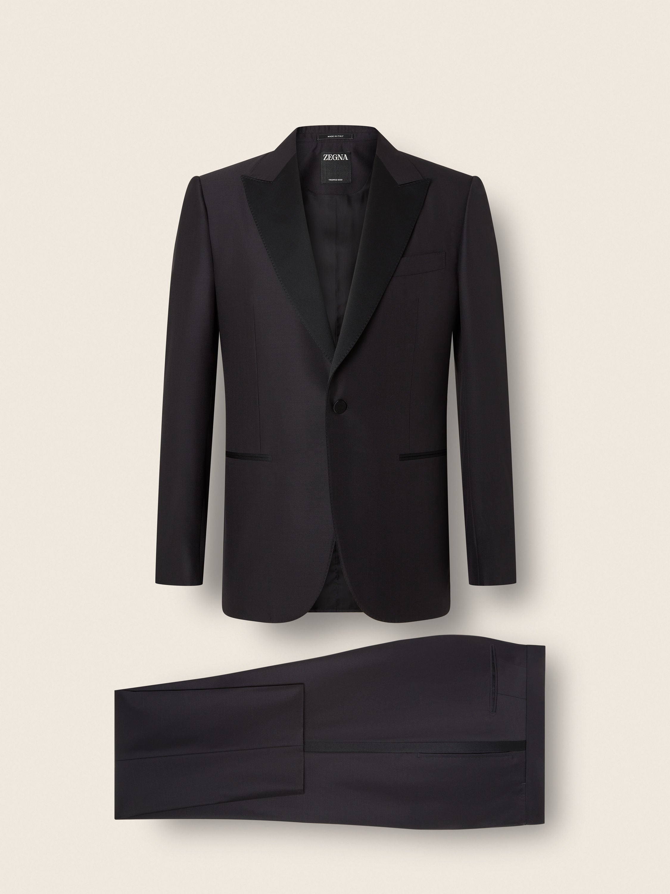 Zegna Black Trofeo 600 Wool And Silk Tuxedo