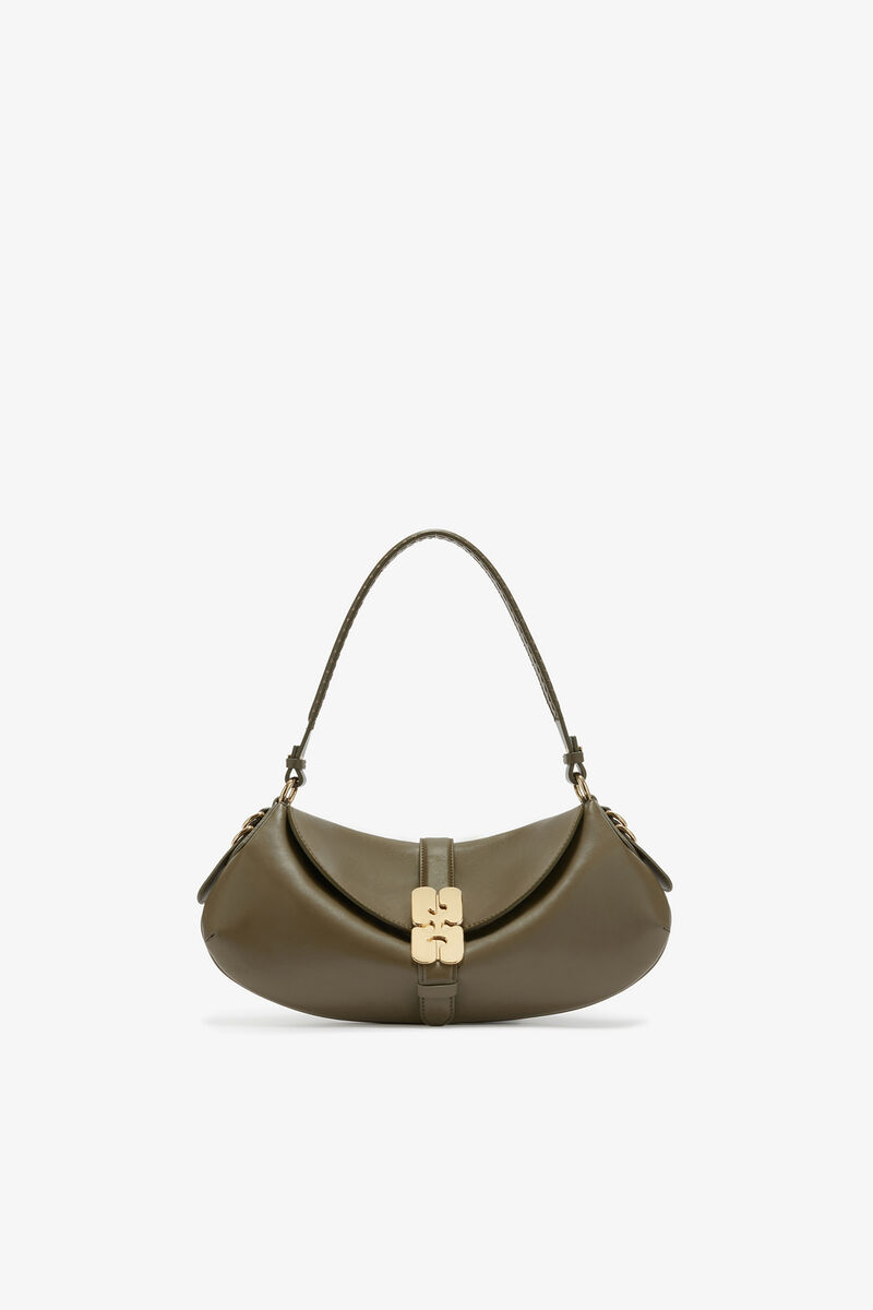 Ganni Military Olive B-Kat Bag In Green
