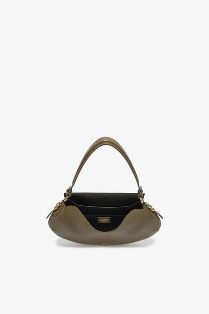Ganni Military Olive B-Kat Bag In Green