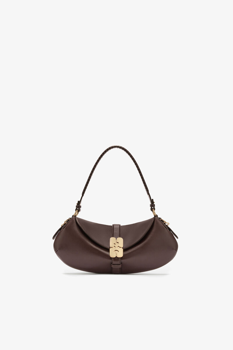 Ganni Chicory Coffee B-Kat Bag In Brown