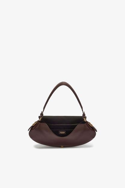 Ganni Chicory Coffee B-Kat Bag In Brown