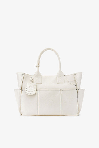 Ganni Egret Posy Bag In White Ostrich