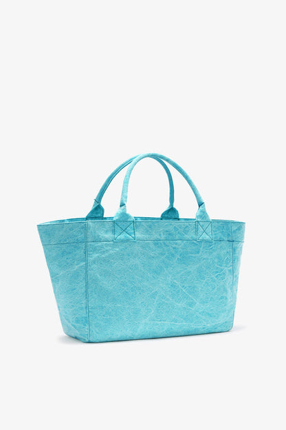Ganni Blue Curacao Medium Tote Bag In Blue