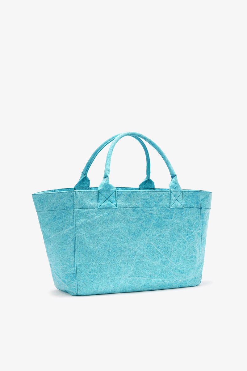 Ganni Blue Curacao Medium Tote Bag In Blue