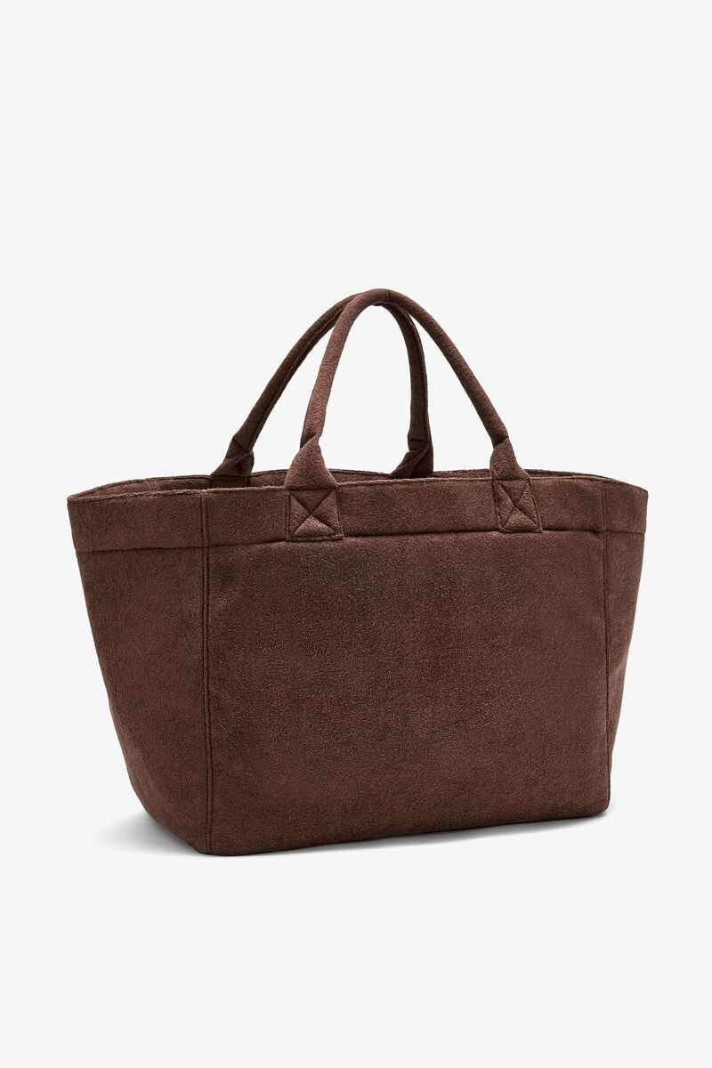 Ganni Chicory Coffee Reversible Tote Xxl In Brown