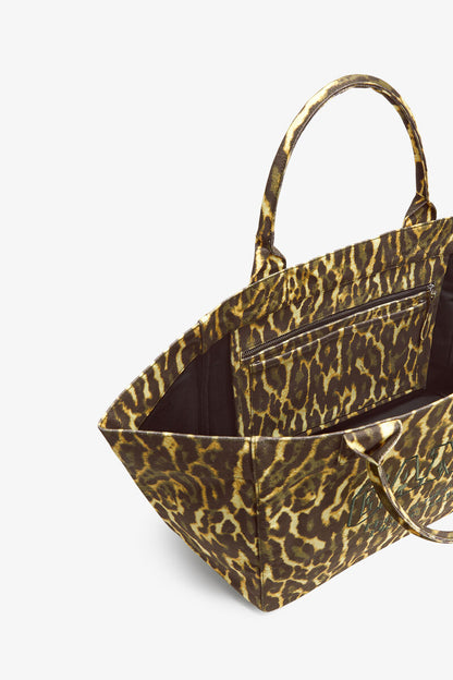 Ganni Lemon Grass Tote Xxl In Gradient Leopard