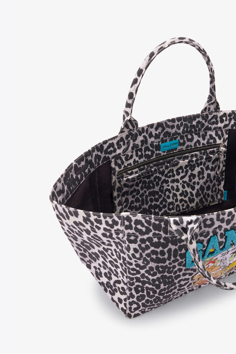 Ganni Silver Tote Xxl With Minnie Mouse & Daisy Duck