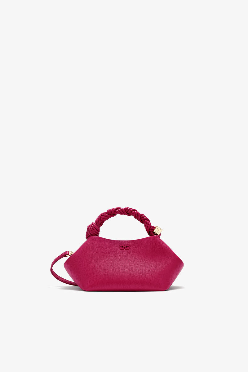 Ganni Persian Red Small Bou Bag In Grained Red