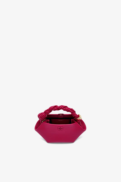 Ganni Persian Red Mini Bou Bag In Grained Red