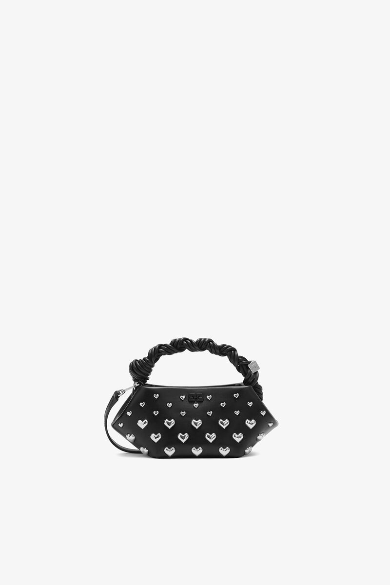 Ganni Black Mini Bou Bag In Black Studs
