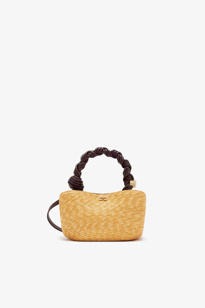 Ganni Italian Straw Mini Bou Bag In Straw