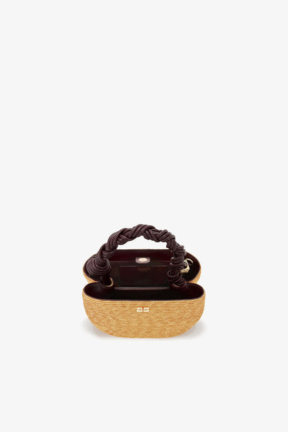 Ganni Italian Straw Mini Bou Bag In Straw