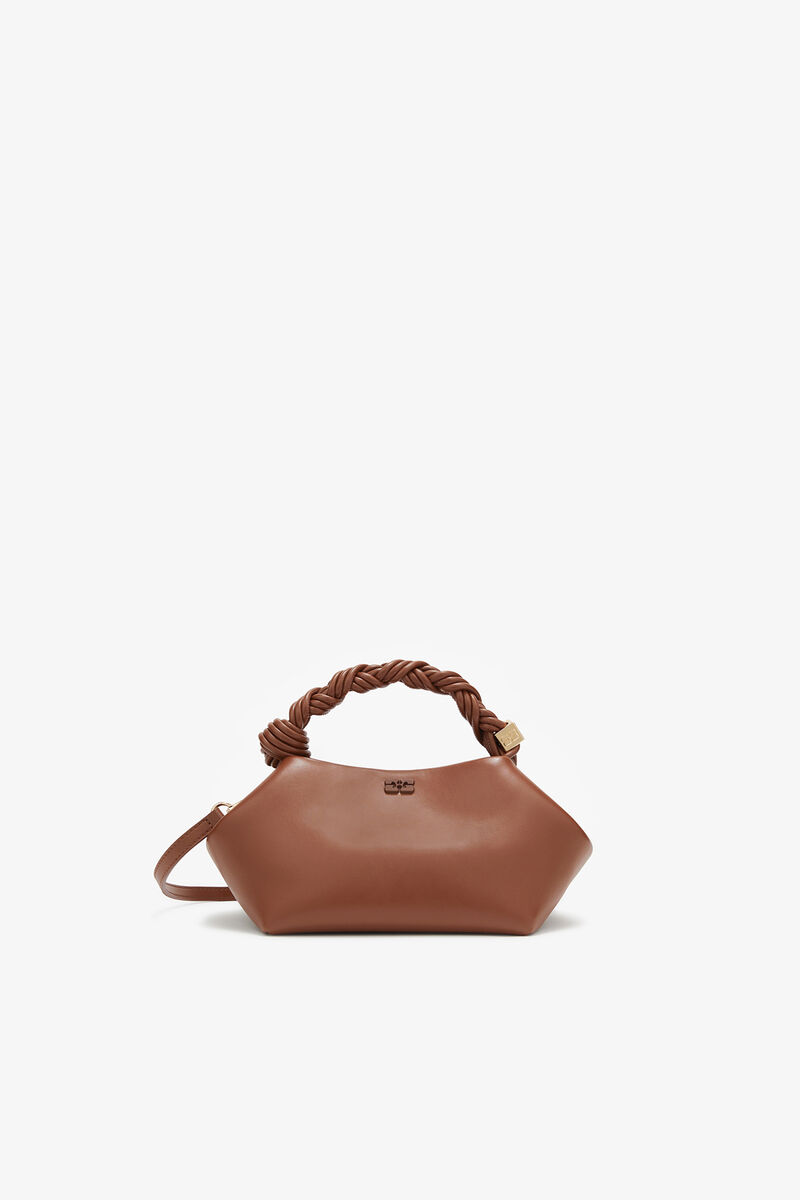 Ganni Sorrel Horse Small Bou Bag In Brown
