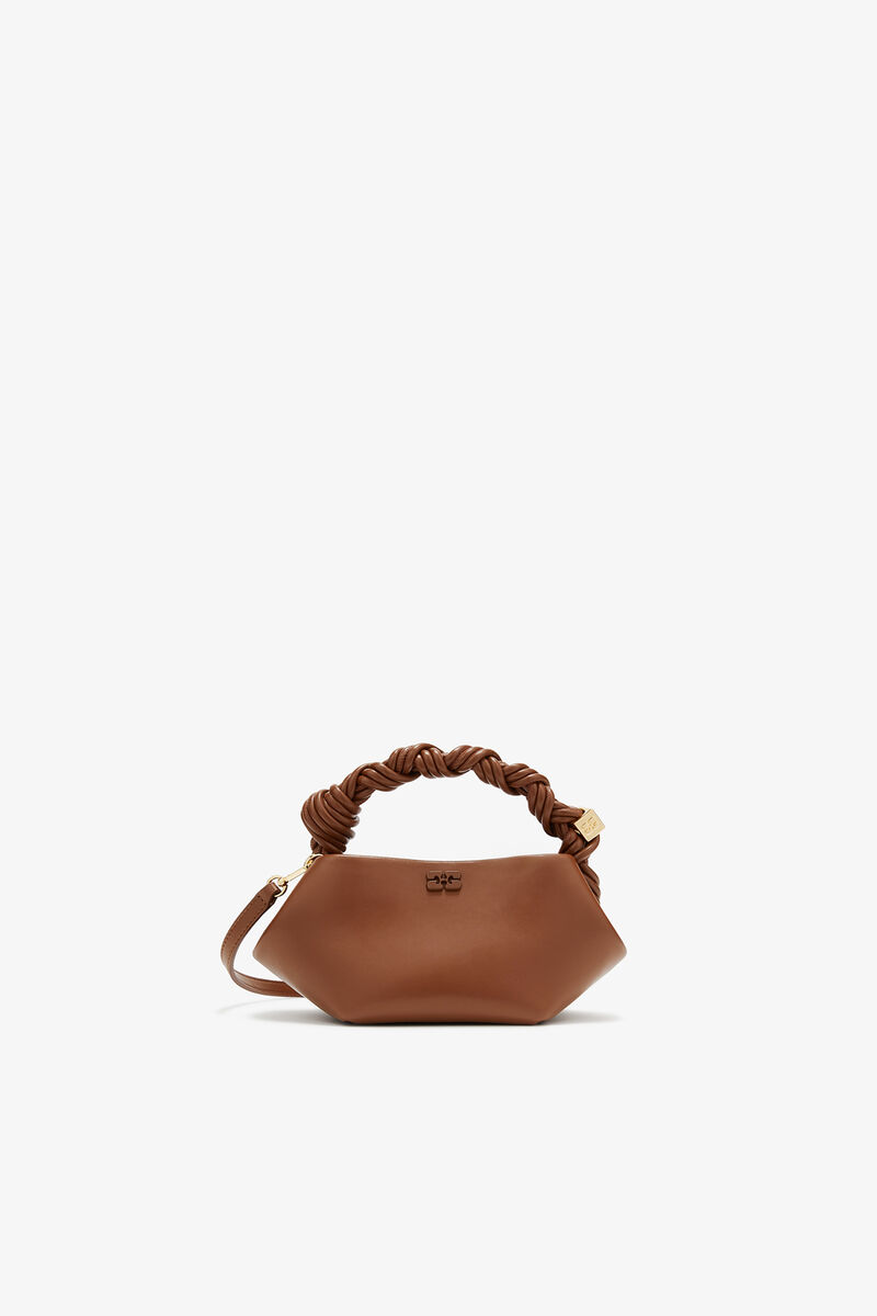 Ganni Sorrel Horse Mini Bou Bag In Brown