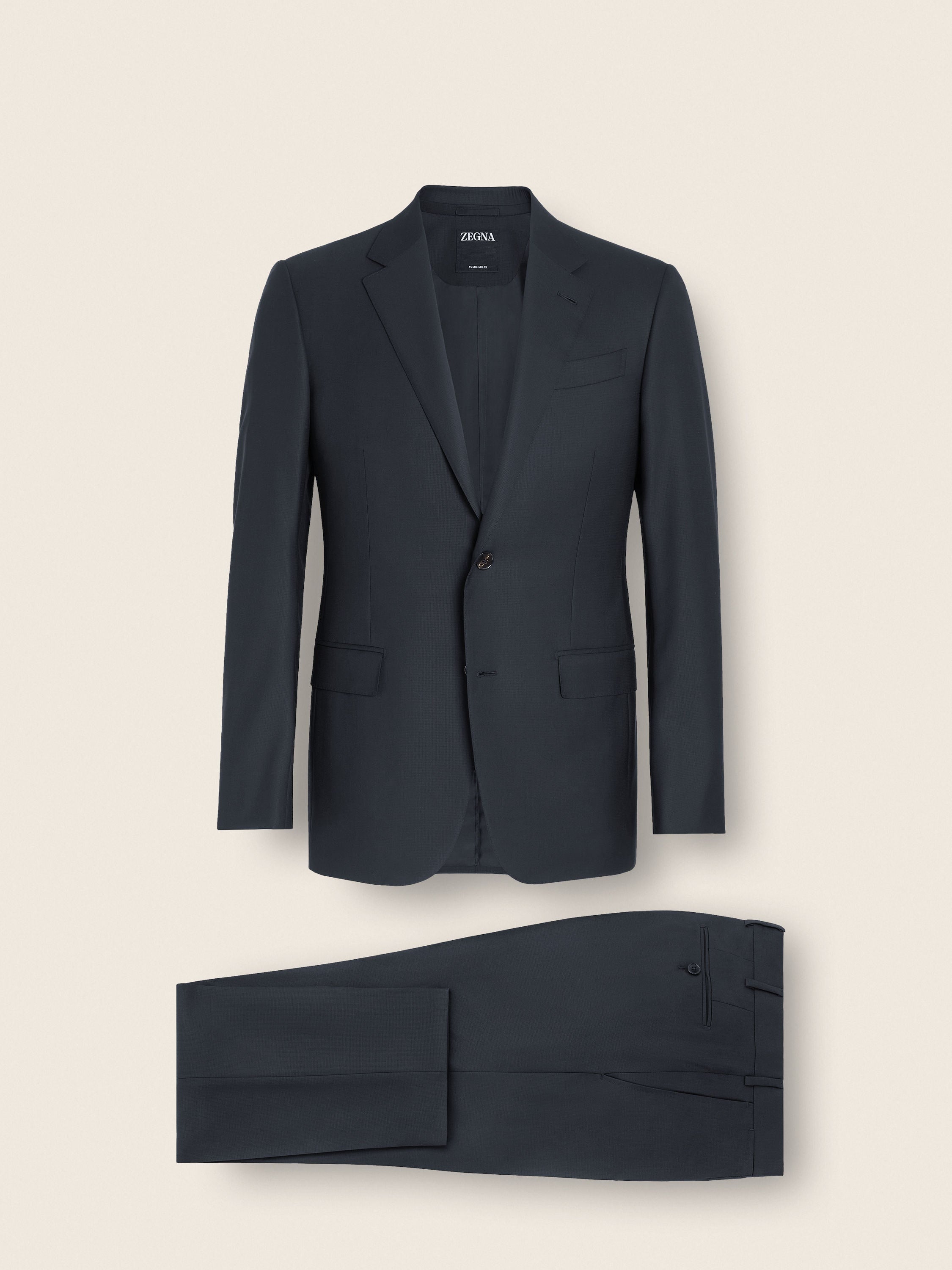 Zegna Navy Blue 15Milmil15 Wool Suit