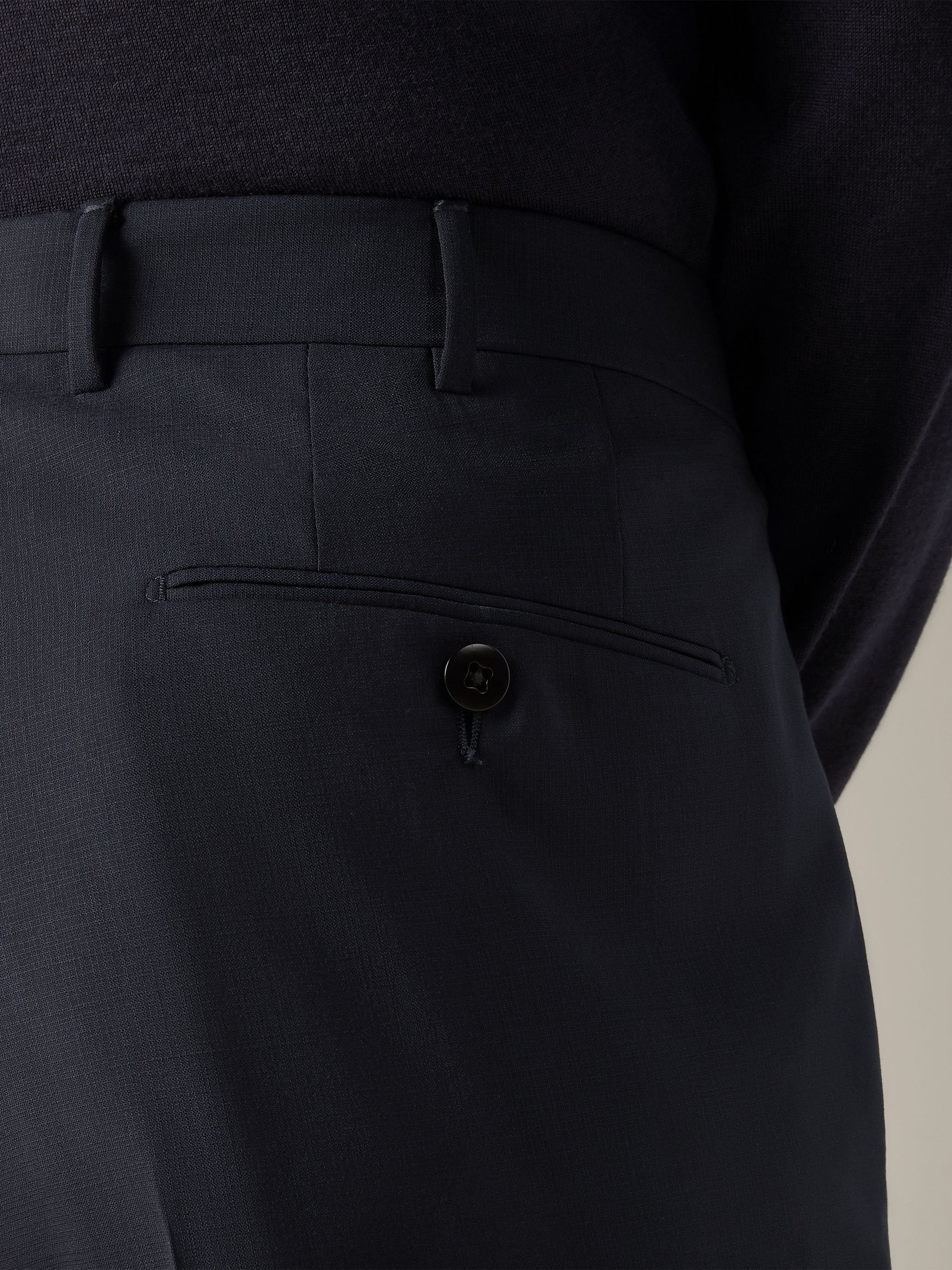 Zegna Navy Blue High Performance Wool Pants