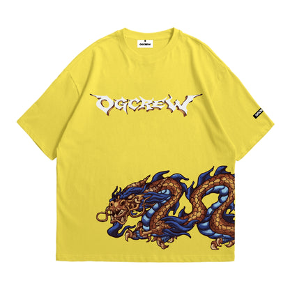Lime yellow eastern dragon T-shirt