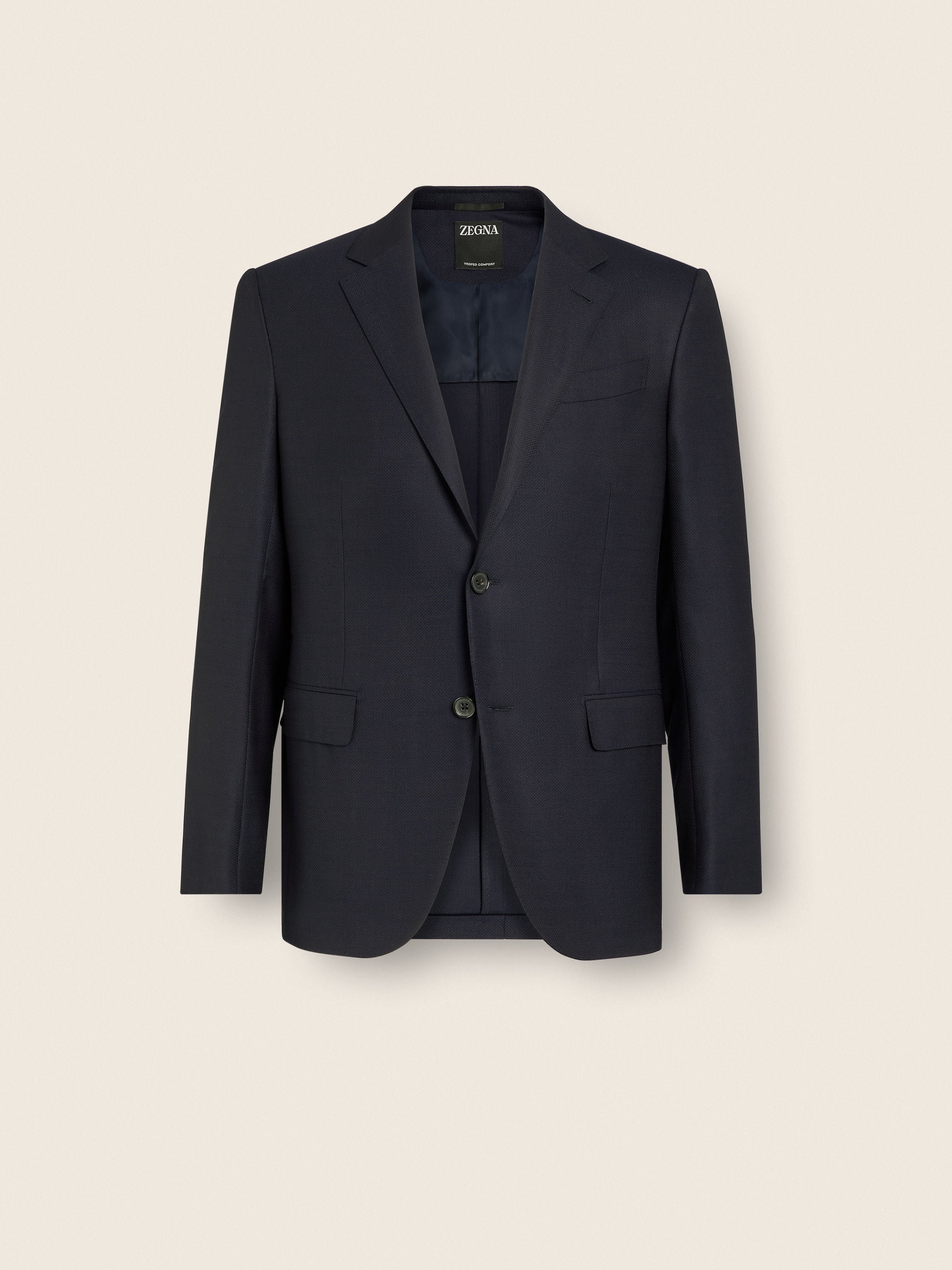 Zegna Navy Blue Trofeo Comfort Wool And Silk Jacket