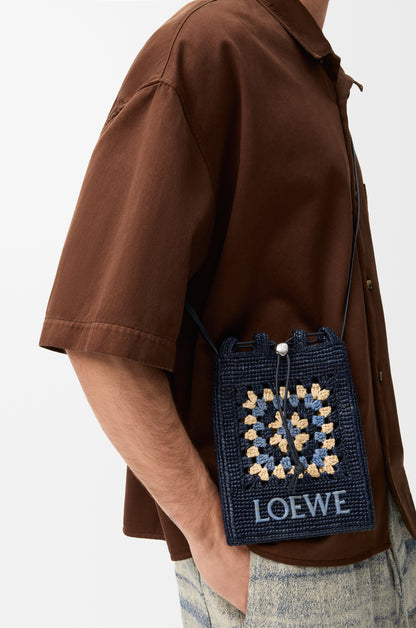 Loewe Drawstring pocket in classic calfskin and raffia