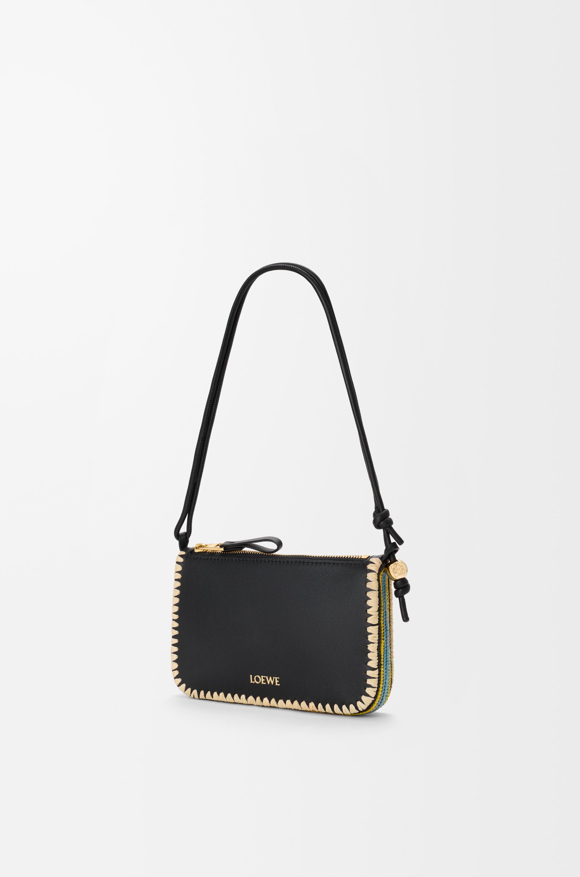 Loewe Rio pouch in classic calfskin and raffia