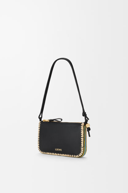 Loewe Rio pouch in classic calfskin and raffia