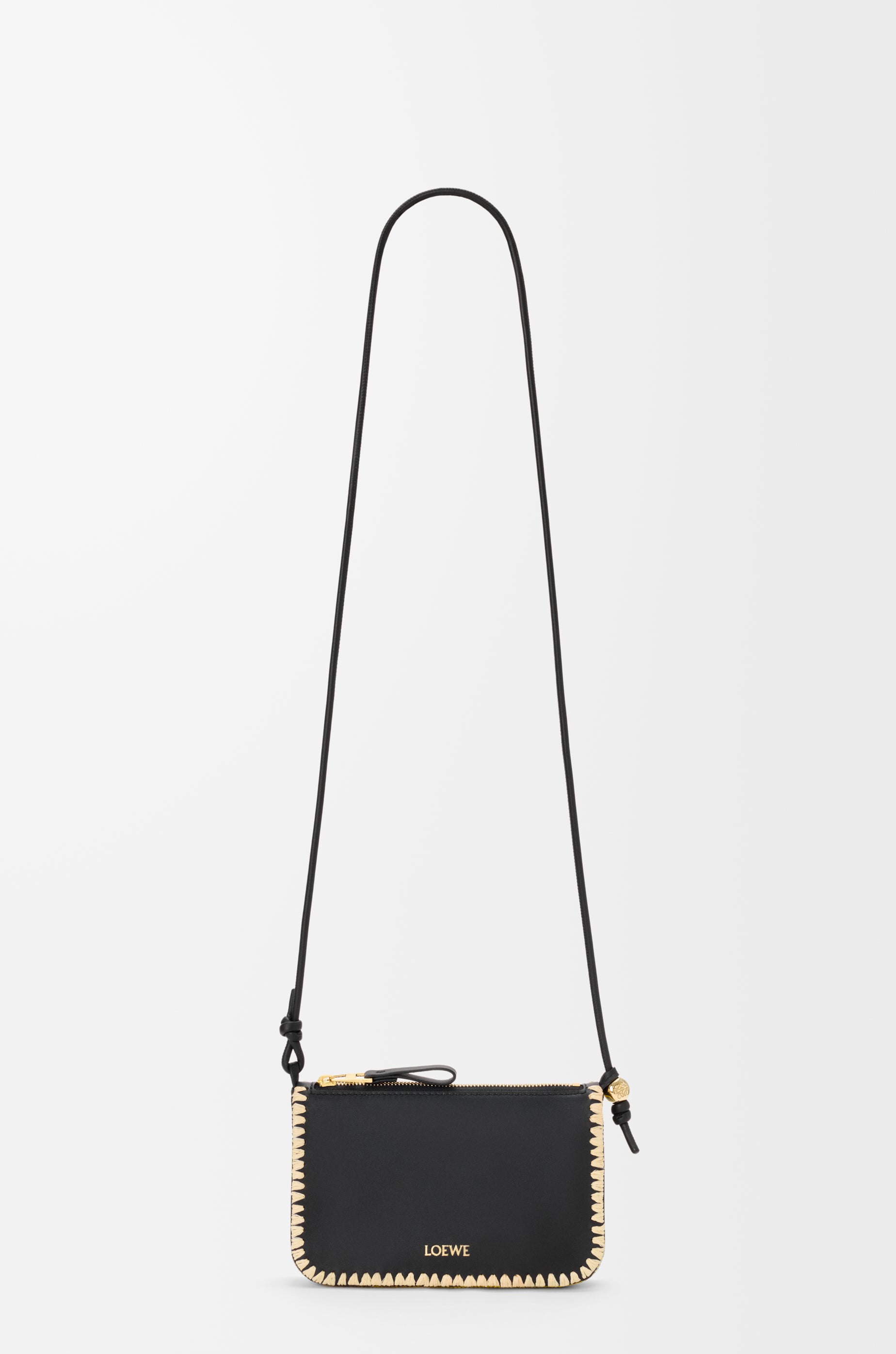 Loewe Rio pouch in classic calfskin and raffia