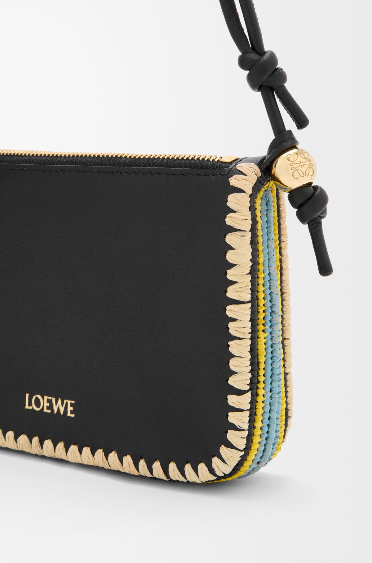 Loewe Rio pouch in classic calfskin and raffia