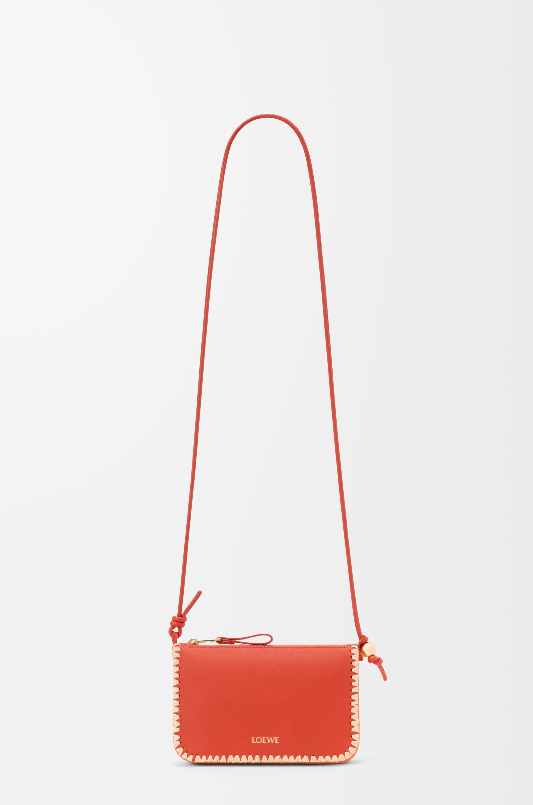 Loewe Rio pouch in classic calfskin and raffia