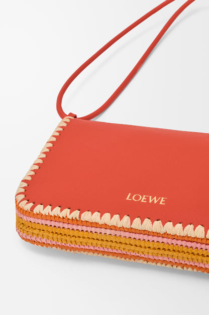 Loewe Rio pouch in classic calfskin and raffia