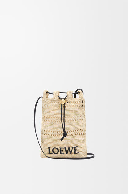 Loewe Drawstring pocket in raffia
