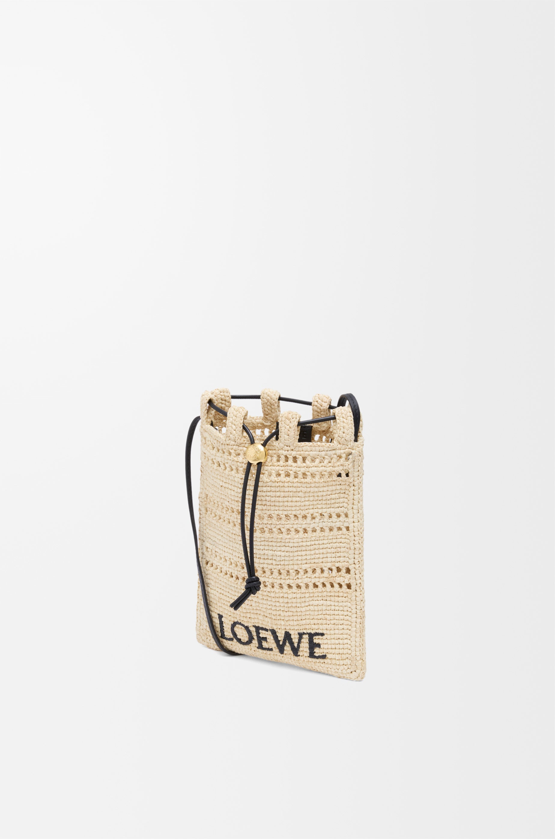 Loewe Drawstring pocket in raffia