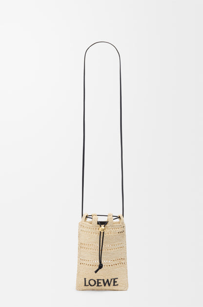 Loewe Drawstring pocket in raffia