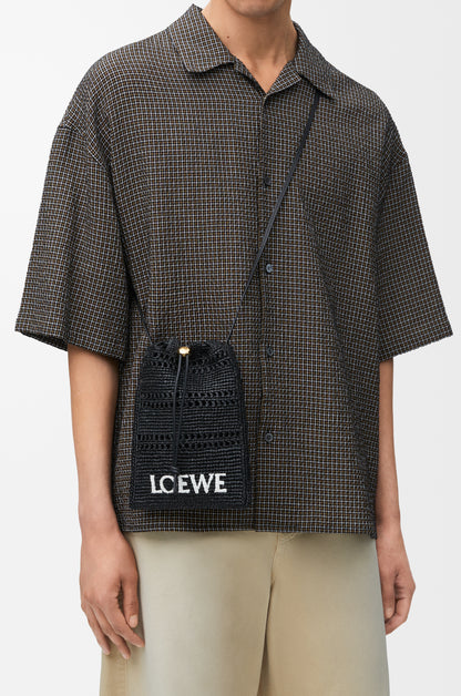 Loewe Drawstring pocket in raffia