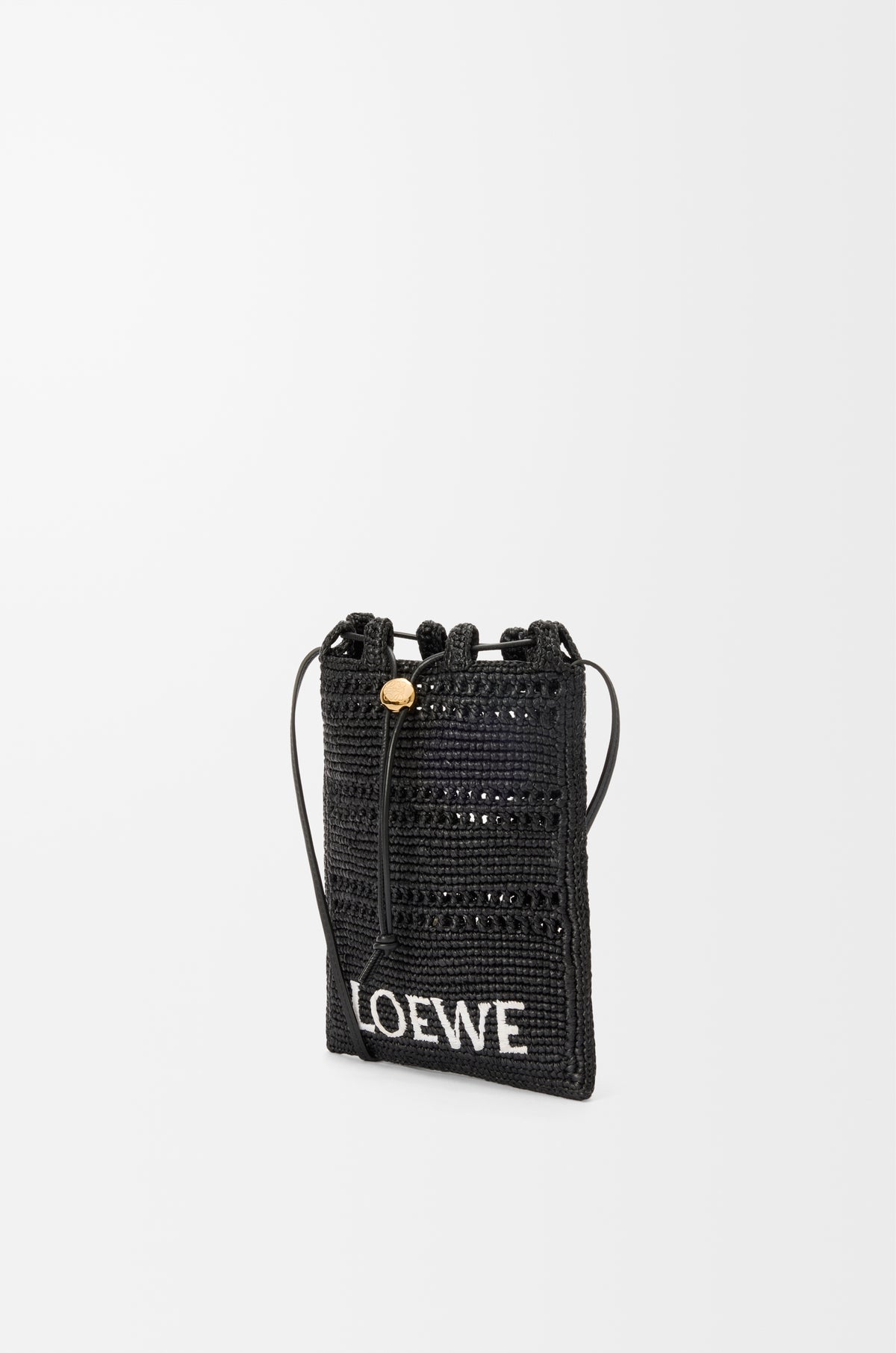 Loewe Drawstring pocket in raffia