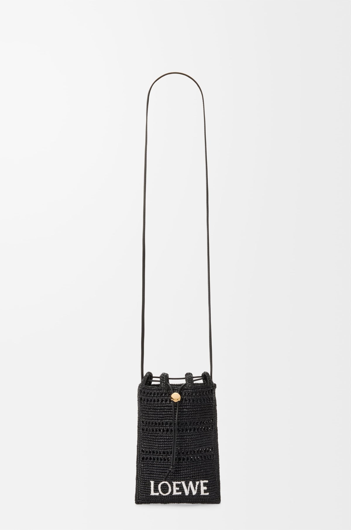 Loewe Drawstring pocket in raffia