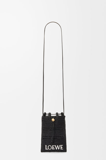 Loewe Drawstring pocket in raffia