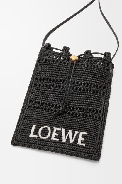 Loewe Drawstring pocket in raffia