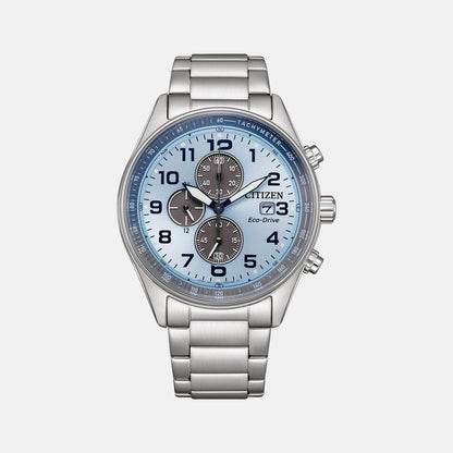 Citizen Eco-Drive Men Quartz Blue Dial Chronograph Stainless Steel Watch Ca0770-72M
