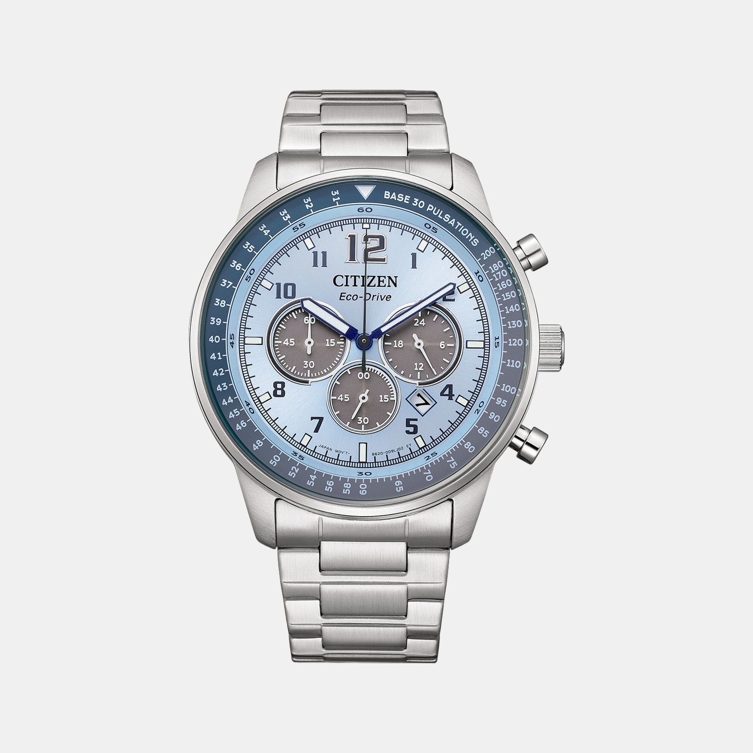 Citizen Eco-Drive Men Quartz Blue Dial Chronograph Stainless Steel Ca4500-83M