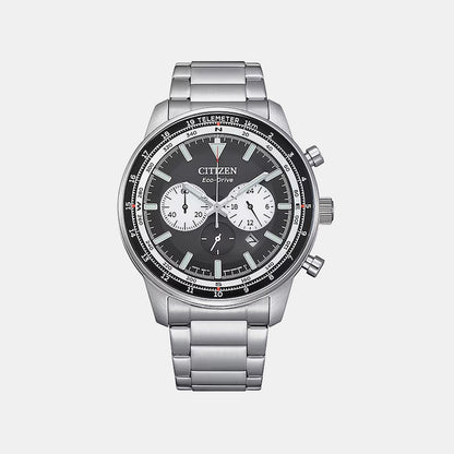 Citizen Eco-Drive Men Quartz Black Dial Chronograph Stainless Steel Watch Ca4500-91E