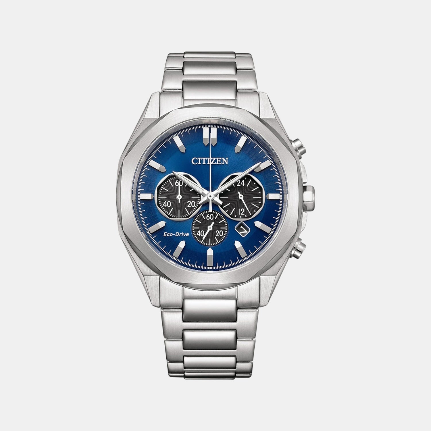 Citizen Eco-Drive Men Quartz Blue Dial Chronograph Stainless Steel Ca4590-81L