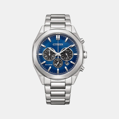 Citizen Eco-Drive Men Quartz Blue Dial Chronograph Stainless Steel Ca4590-81L