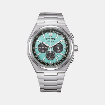 Citizen Zenshin Men Quartz Blue Dial Chronograph Titanium Watch Ca4610-85M