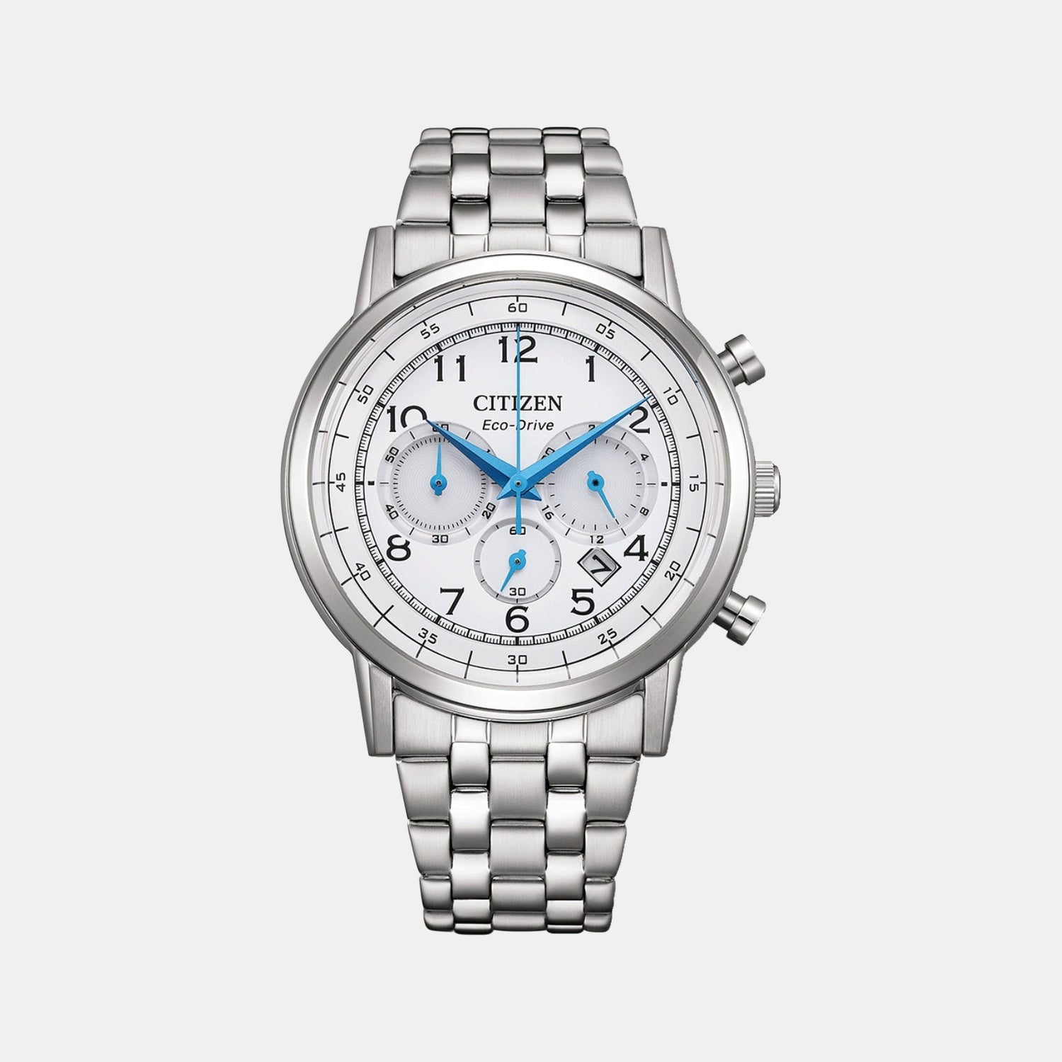 Citizen Men Quartz White Dial Chronograph Stainless Steel Watch Ca4630-53A